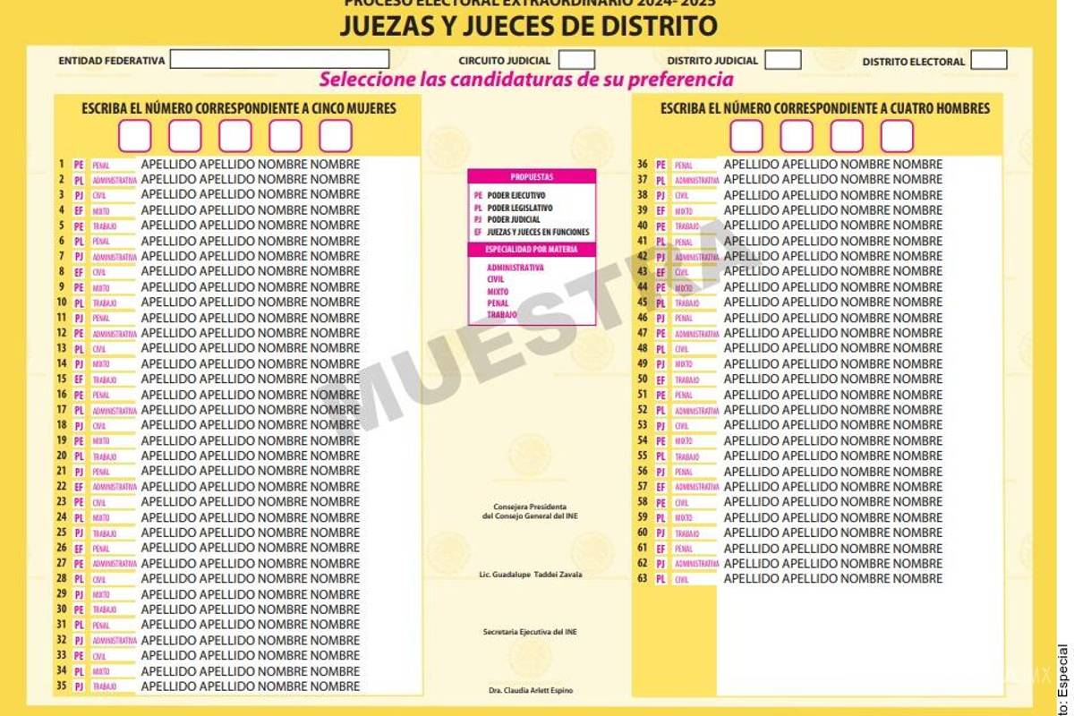 Presentan las boletas para elección judicial