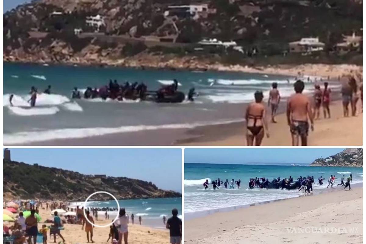 Decenas de migrantes desembarcan en playa española llena de turistas