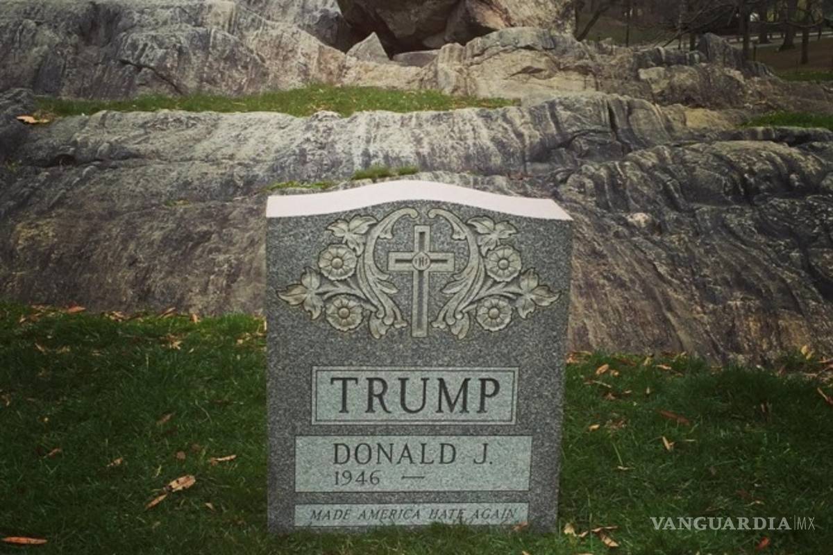 Aparece tumba falsa de Donald Trump en Central Park