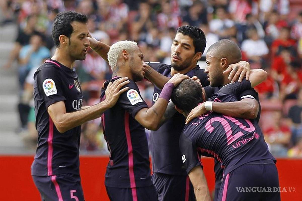 Sin Messi el Barcelona golea al Gijón