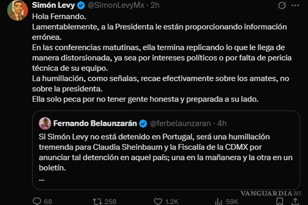 $!Simón Levy: Fiscalía de CDMX confirma que exfuncionario está sujeto a medidas en Portugal