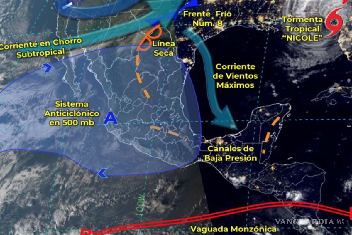 Por Frente Frío 8 se esperan lluvias, heladas y torbellinos en gran parte de México