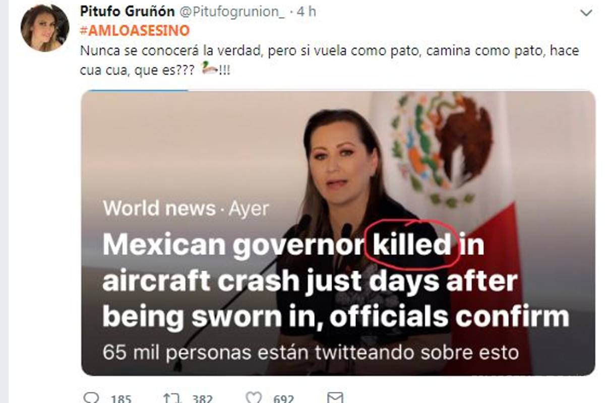 $!'Bots' desatan guerra contra AMLO por accidente de Martha Érika y Rafael Moreno