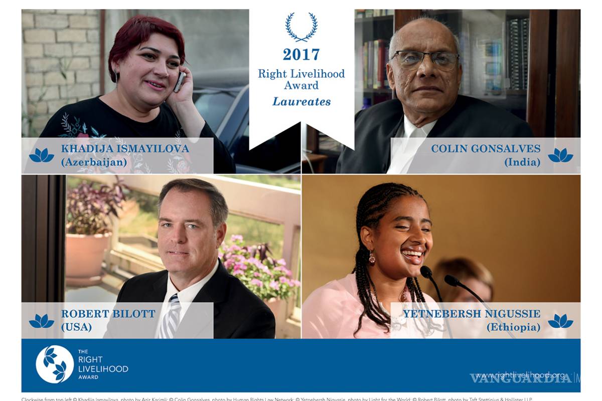 $!Premia el Nobel Alternativo a periodista azerbaiyana y a abogado indio