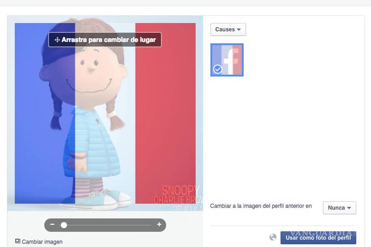 Facebook permite colocar colores de la bandera de Francia en tu perfil