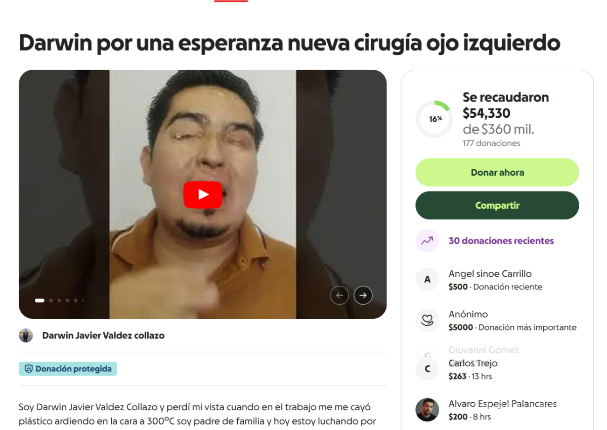 $!Mediante redes sociales, Darwin comparte los avances de su tratamiento y solicita apoyo para financiar la intervención que necesita.