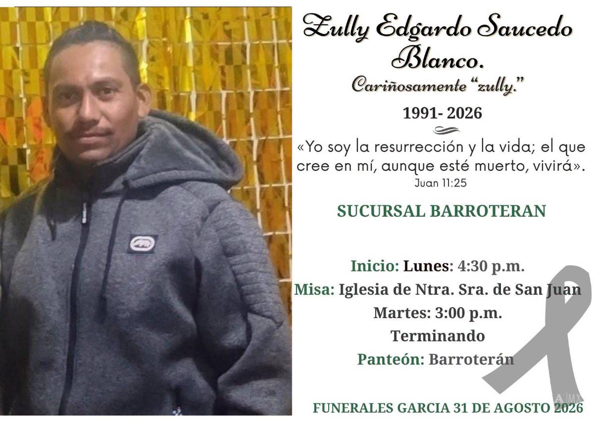 $!Una funeraria local publicó la esquela del joven encontrado sin vida en Barroterán, Coahuila.
