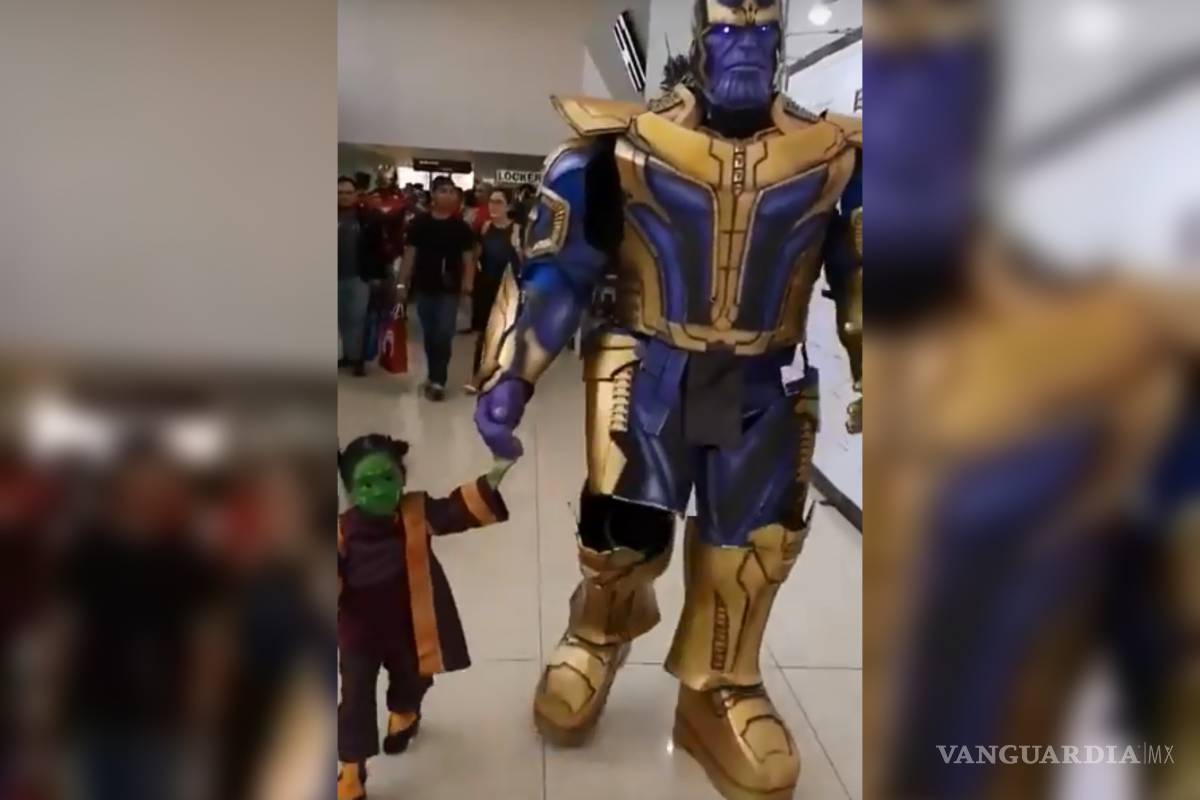 Padre e hija hacen tierno cosplay de Thanos y Gamora