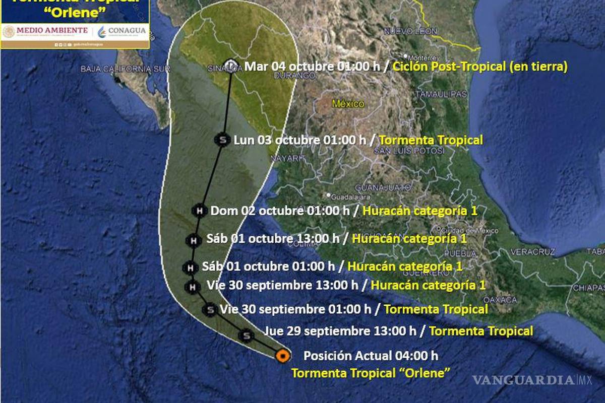 ¡Alerta!... Se forma la Tormenta tropical ‘Orlene’; tocará tierra como huracán en el occidente de México