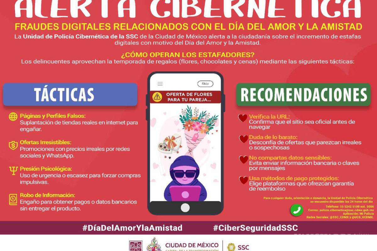 $!SSC CDMX alerta por fraudes en compras en línea por el Día del Amor y la Amistad