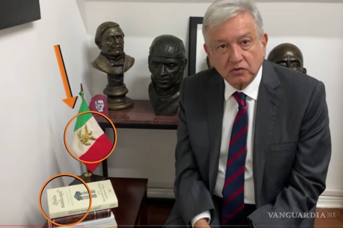 Usuarios en redes descubren &quot;extraña&quot; bandera en video de AMLO