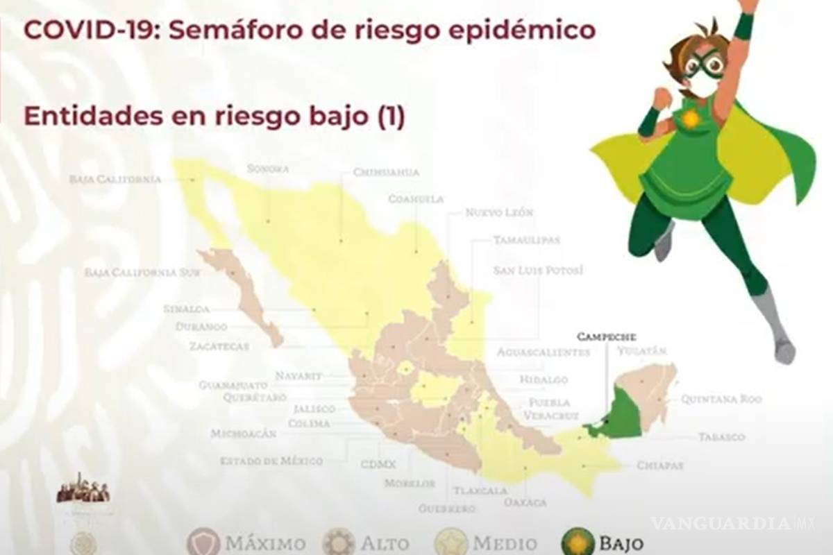 Campeche es el primer estado en llegar a verde en Semáforo Epidemiológico de COVID-19