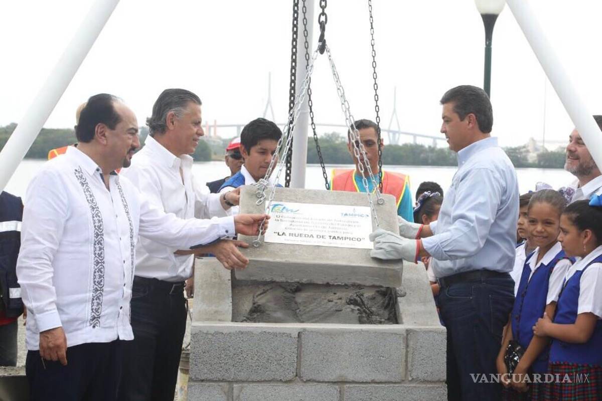 Colocan primera piedra de rueda de la fortuna gigante en Tamaulipas