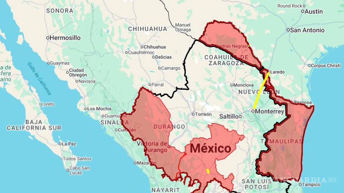 Alerta pide a estadounidenses reconsiderar viajes a Coahuila; advierte de ‘terrorismo’ en zonas de México