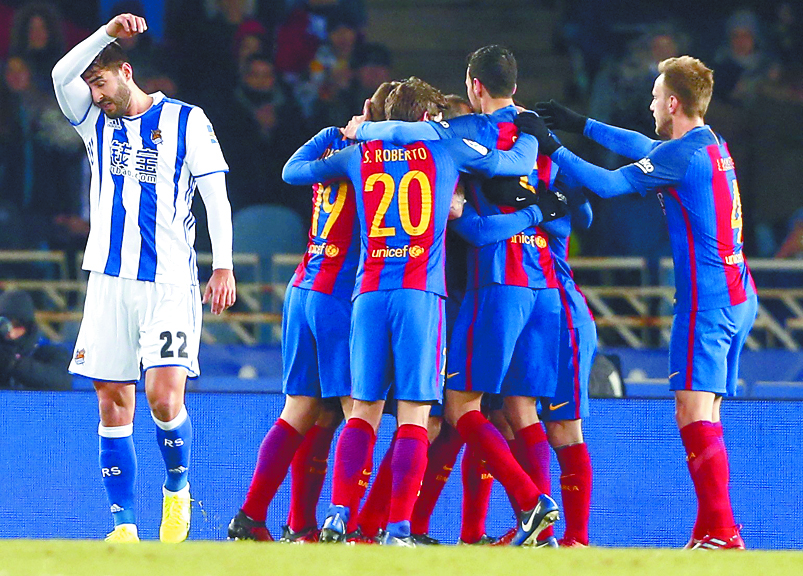 Barza logra ventaja ‘real’ en Anoeta; rompe el maleficio