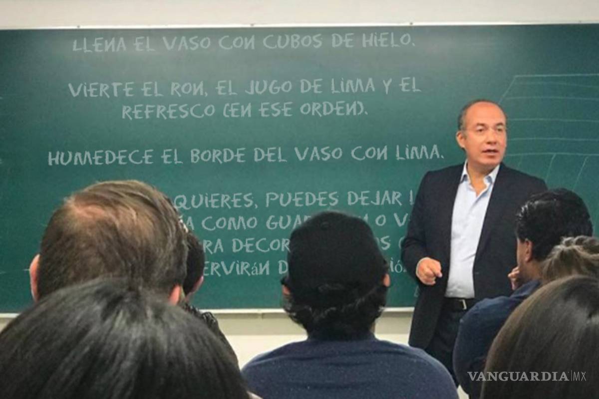 $!Felipe Calderón da clase en el ITAM... y su cátedra se convierte en meme