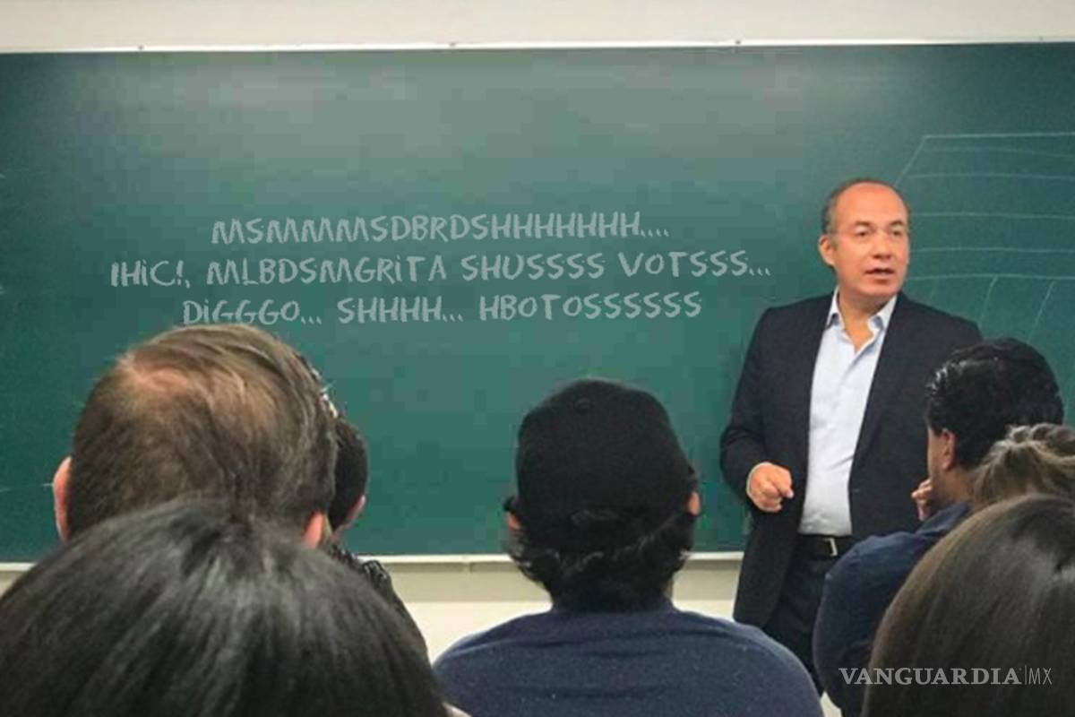 $!Felipe Calderón da clase en el ITAM... y su cátedra se convierte en meme