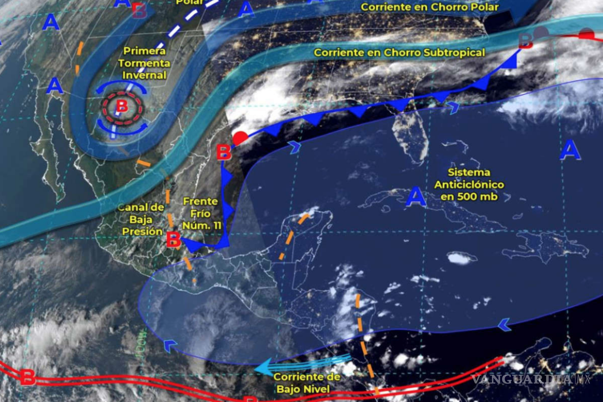 Tormenta invernal y Frente Frío 11 provocarán lluvias y nieve en Coahuila y Nuevo León