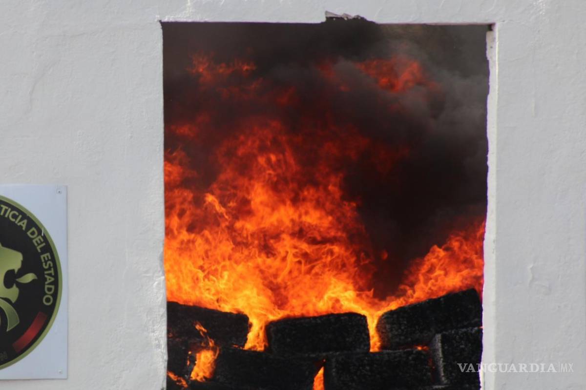 Incineran en NL más de 300 kilos de droga correspondiente a 124 carpetas de investigación