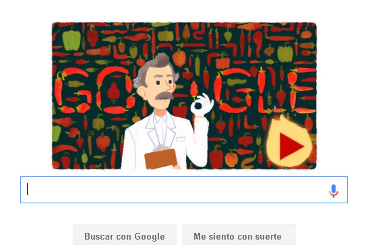 Con doodle “picante”, Google rinde homenaje a Wilbur Scoville