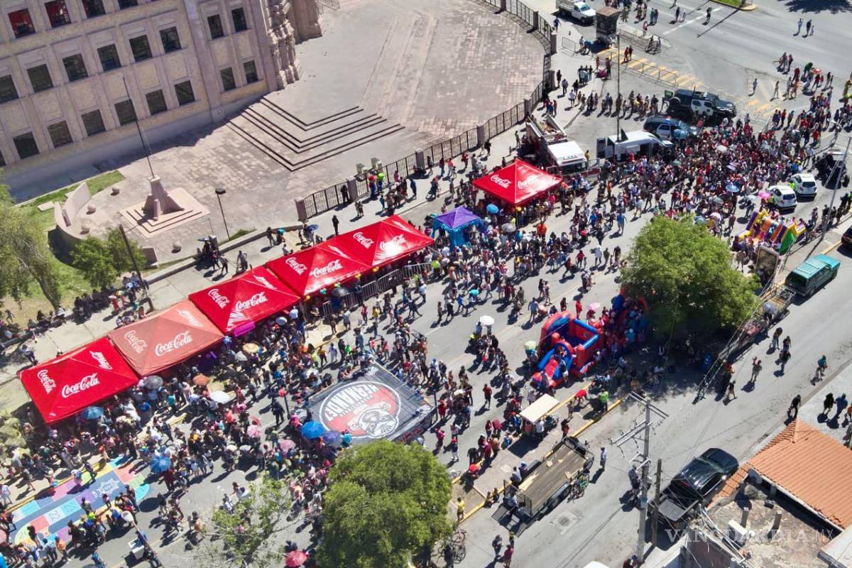 Con bolos, brincolines, pintacaritas y más, Policía de Saltillo festeja el Día del Niño