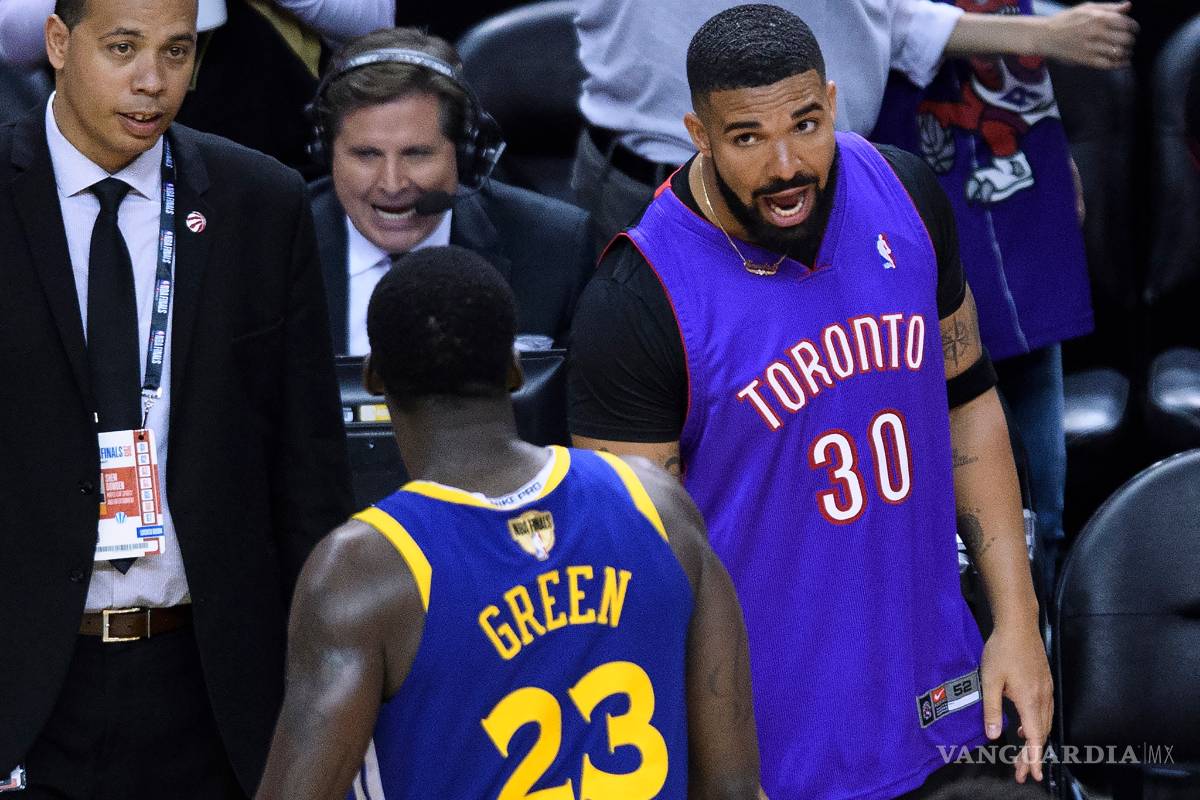 Stephen Curry y Draymond Green se encaran con el rapero Drake en el duelo de las Finales de la NBA