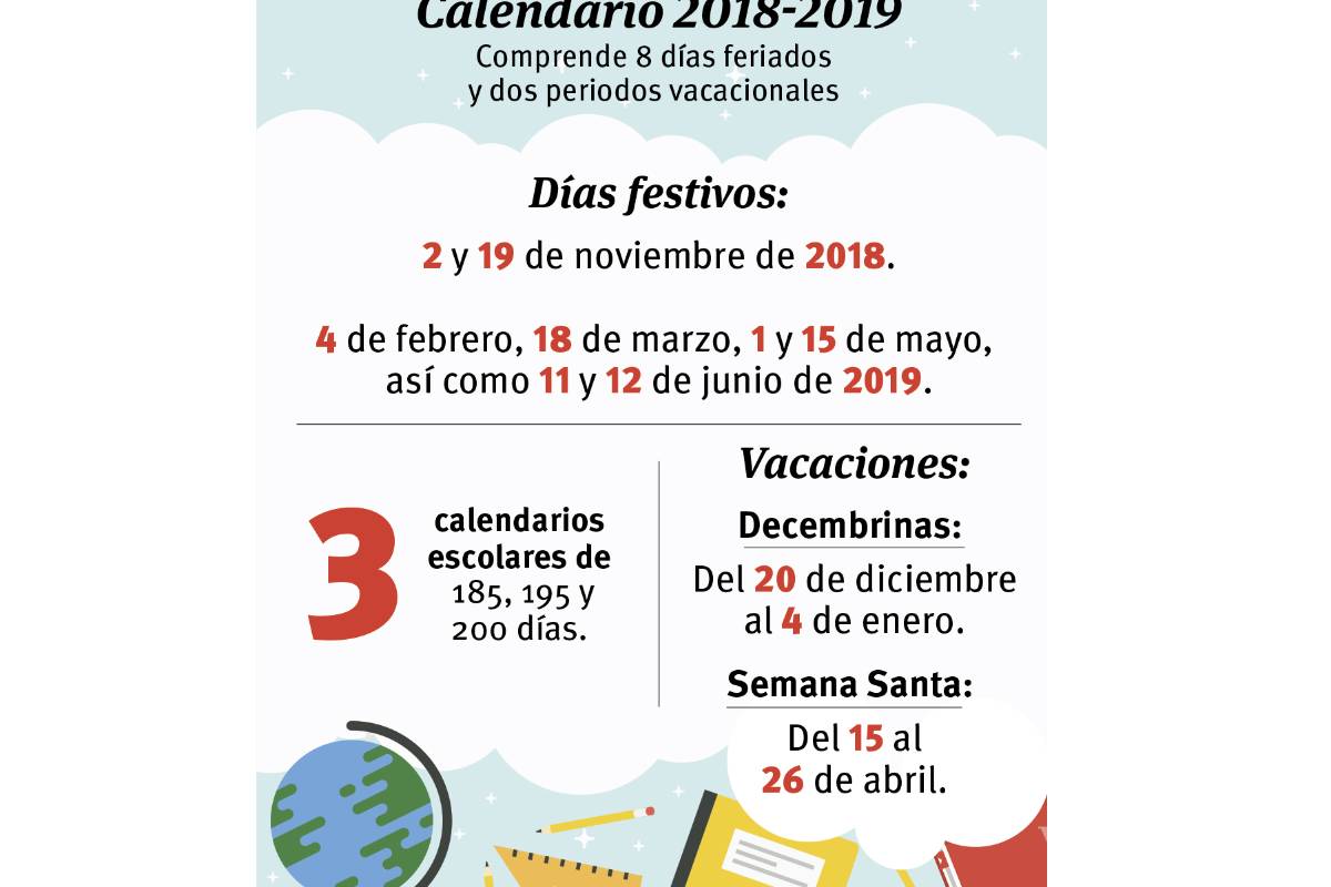 Publica SEP Calendario Escolar para 2018-2019