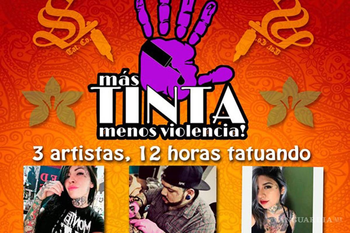 Invitan a maratón de tatuajes en Saltillo, en apoyo a mujeres maltratadas