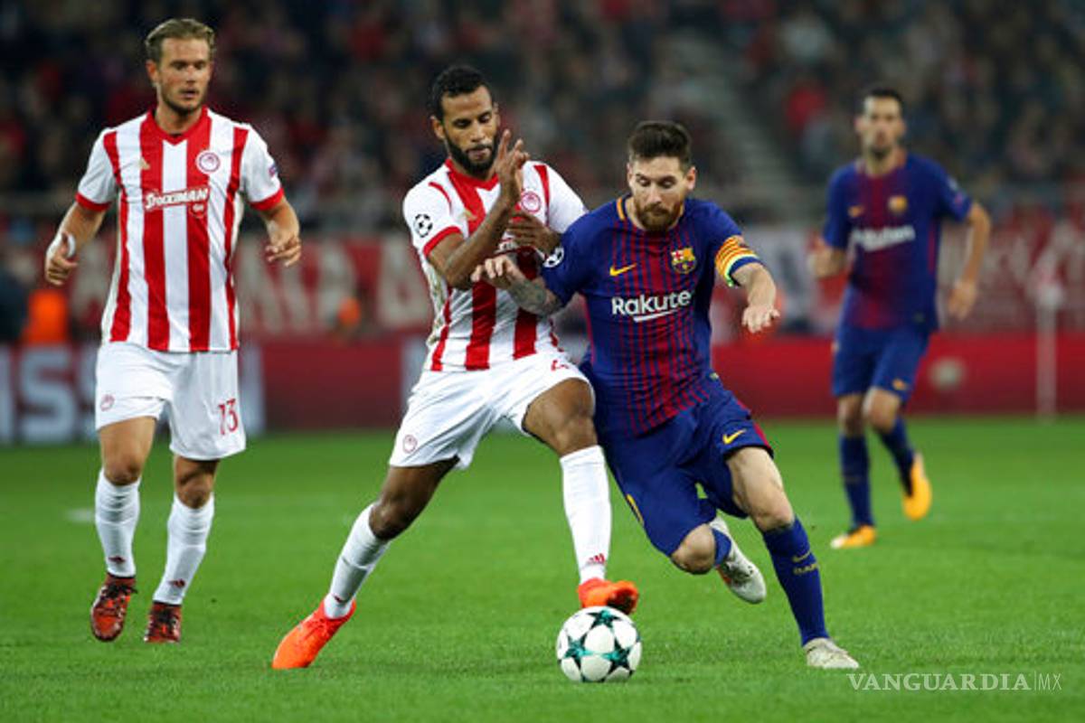 Barcelona se topa con muralla griega y empata ante Olympiacos