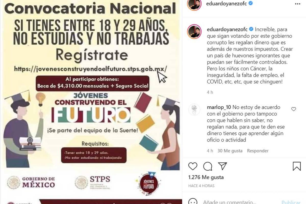 Por 'crear huevones e ignorantes', Eduardo Yáñez arremete contra entrega de becas de la 4T de AMLO
