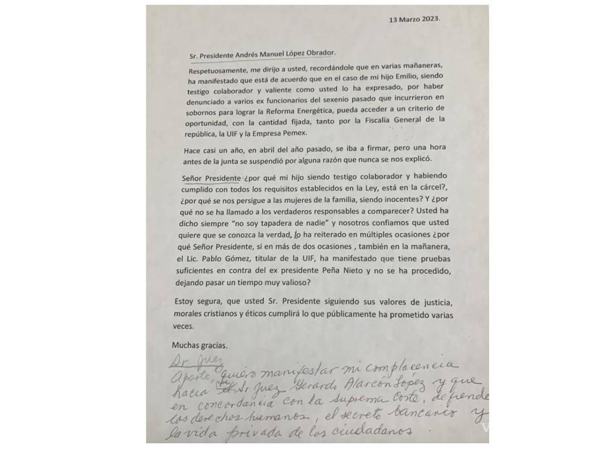 $!¿Y Peña Nieto?, la madre de Lozoya cuestiona a AMLO