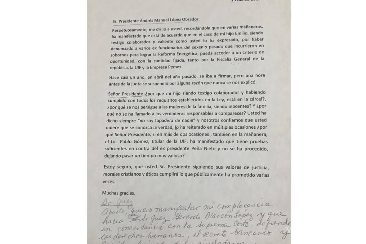 $!¿Y Peña Nieto?, la madre de Lozoya cuestiona a AMLO