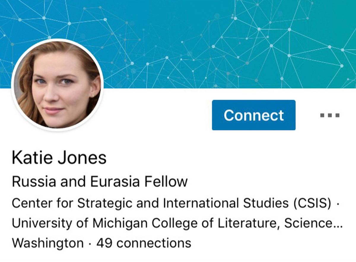 $!Katie Jones, creó un perfil fantasma en LinkedIn para espiar