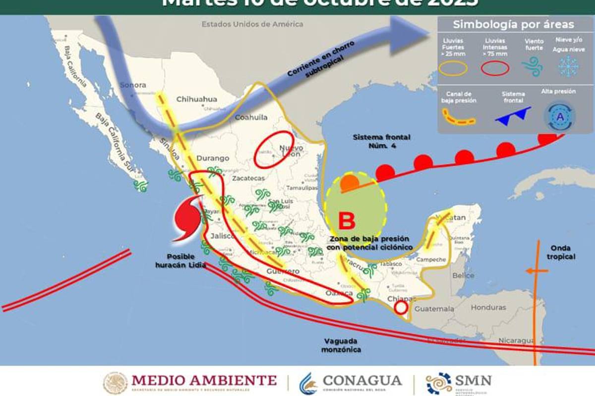 ‘Lidia’ sí pegará a Coahuila; pronostican fuertes lluvias para las regiones Laguna y Sureste