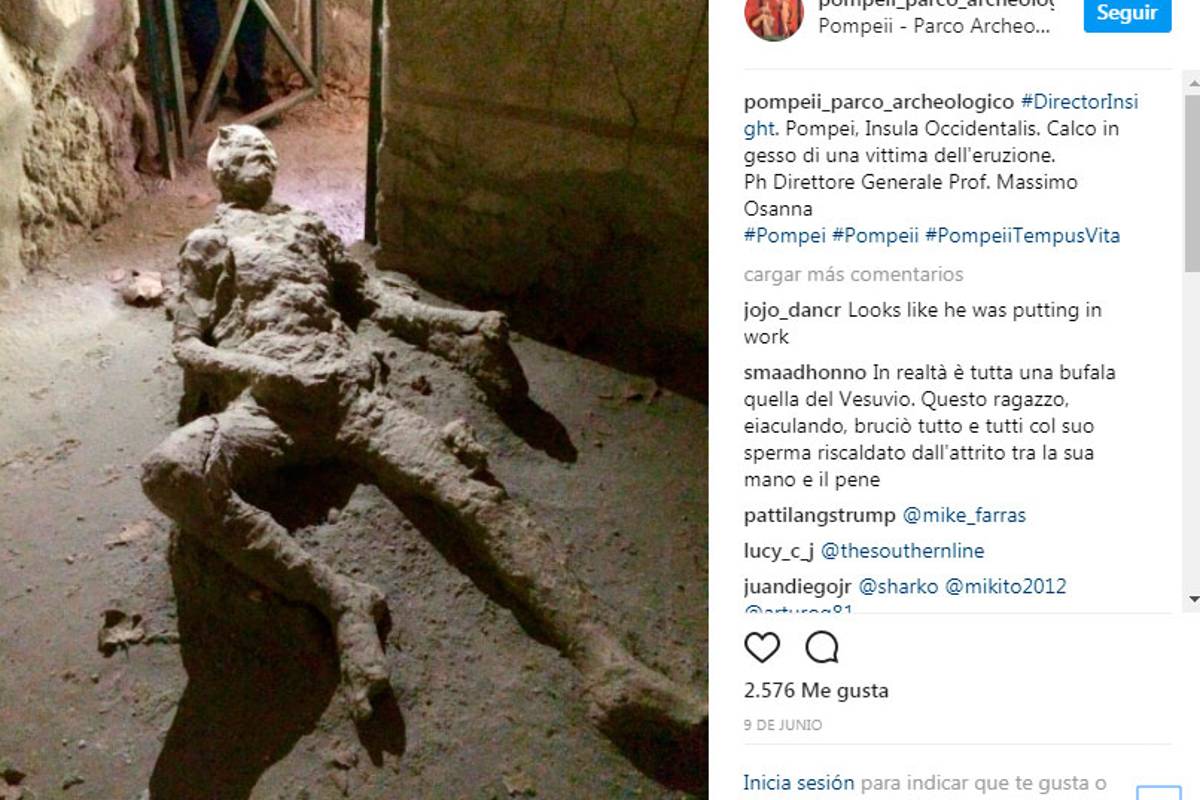 Hombre de Pompeya “ayudándose” causa revuelo en internet