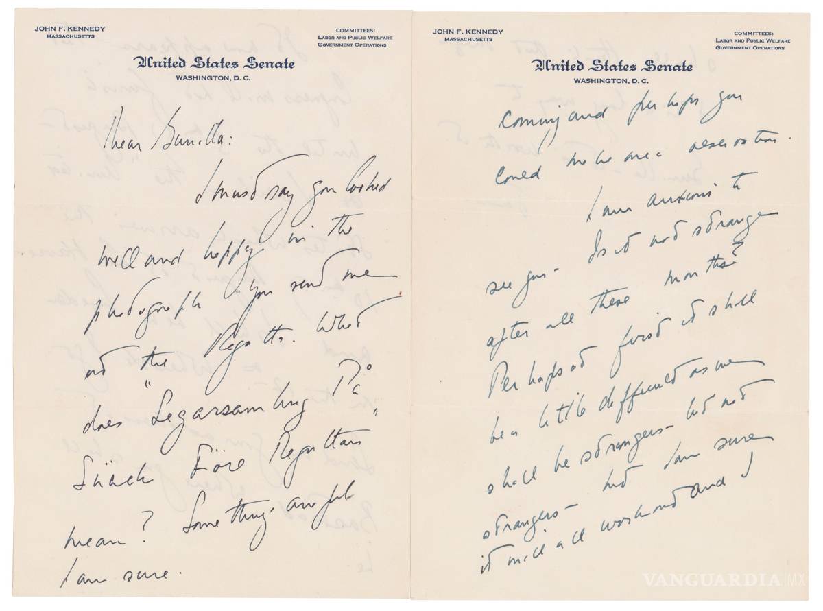 $!'Ansioso por verte': Subastan cartas de JFK a amante sueca