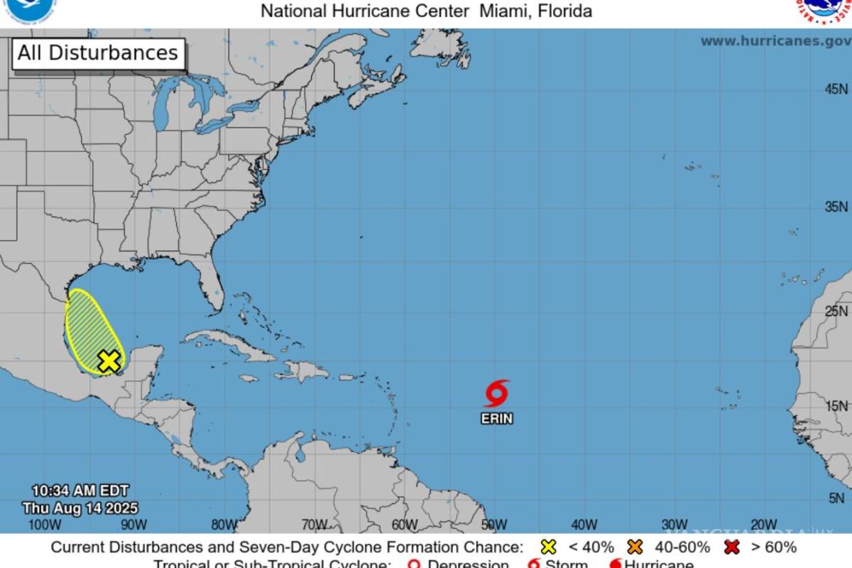 Erin es el primer huracán de la temporada del Atlántico da a conocer el NHC