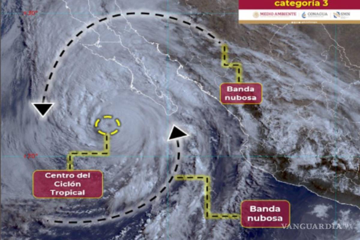 Huracán Hilary se degrada a categoría tres; Conagua alerta fuertes rachas de viento y lluvias a estos estados
