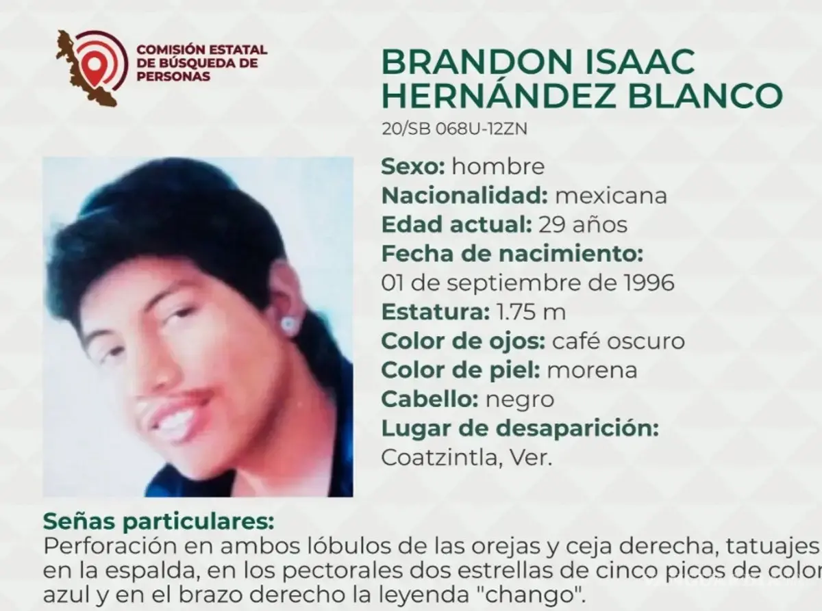 $!Ficha de búsqueda de Brandon Isaac Hernández Blanco