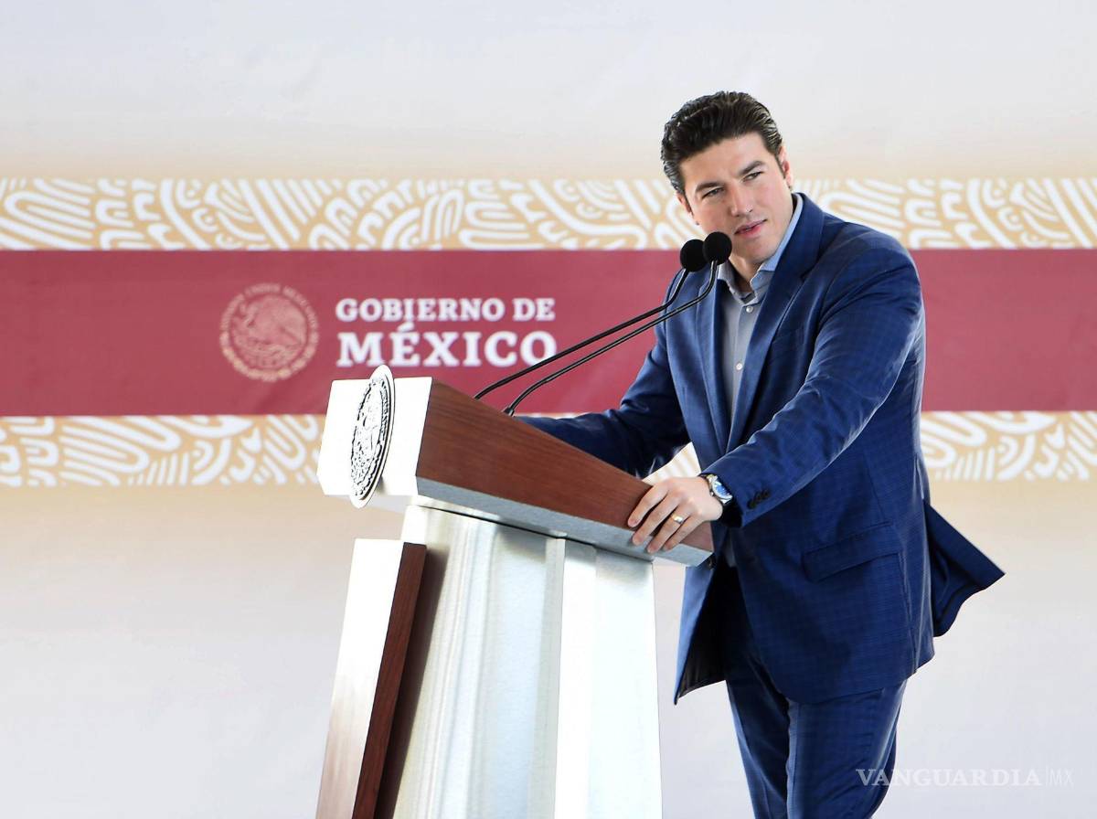 $!Samuel García Sepúlveda, gobernador de Estado de Nuevo León, en evento presidido por AMLO, de la Inauguración del Acueducto “El Cuchillo II”.