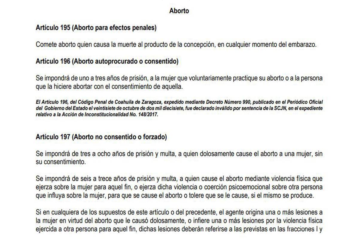 Oficial: el aborto quedó despenalizado en Coahuila; modifican Código Penal
