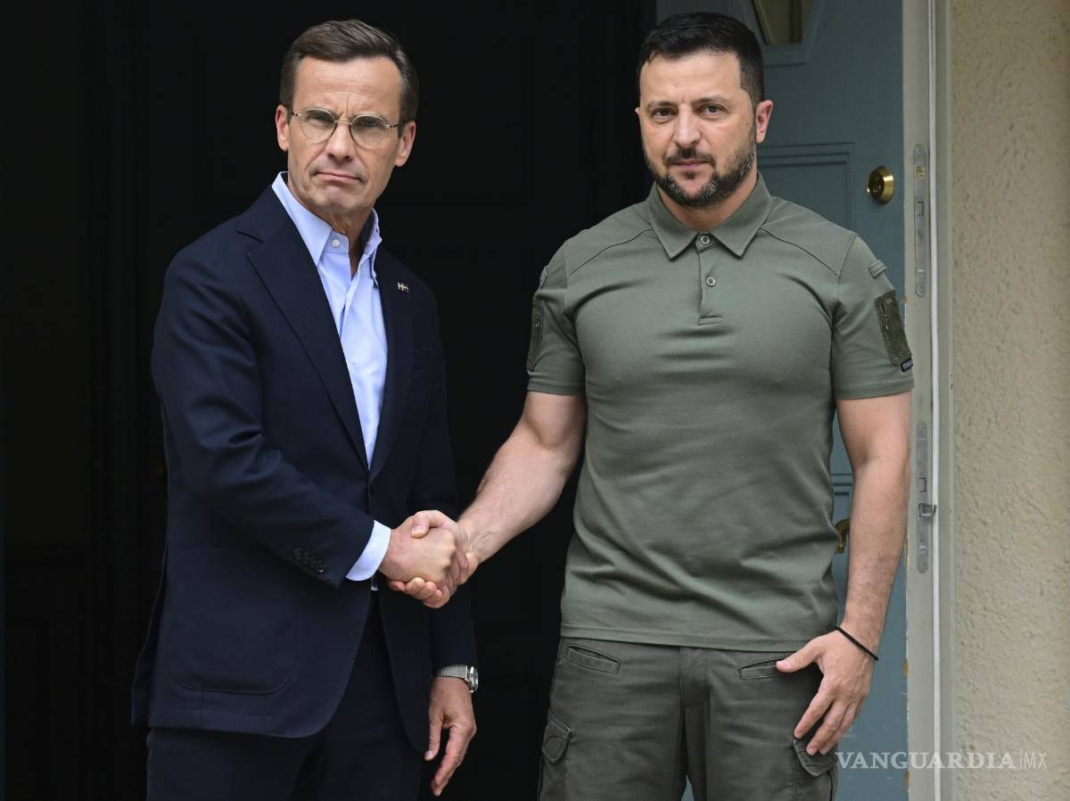 $!El presidente de Ucrania, Volodímir Zelenski se reunió este sábado con el primer ministro de Suecia, Ulf Kristersson.
