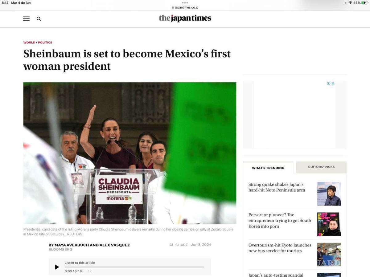 $!Primera Presidenta de México y científica: Así describen periódicos del mundo a Claudia Sheinbaum tras ganar elecciones de 2024