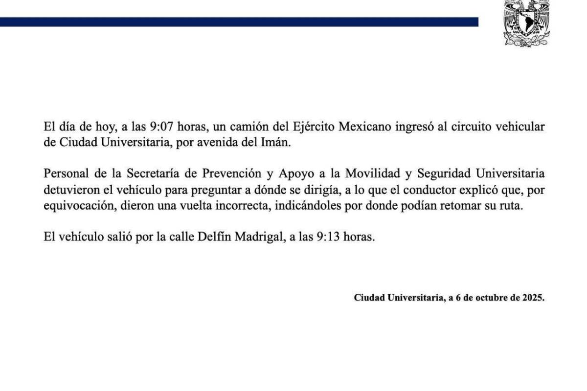 $!Alumnos captan en VIDEO a convoy del Ejército en la UNAM; denuncian violación de autonomía