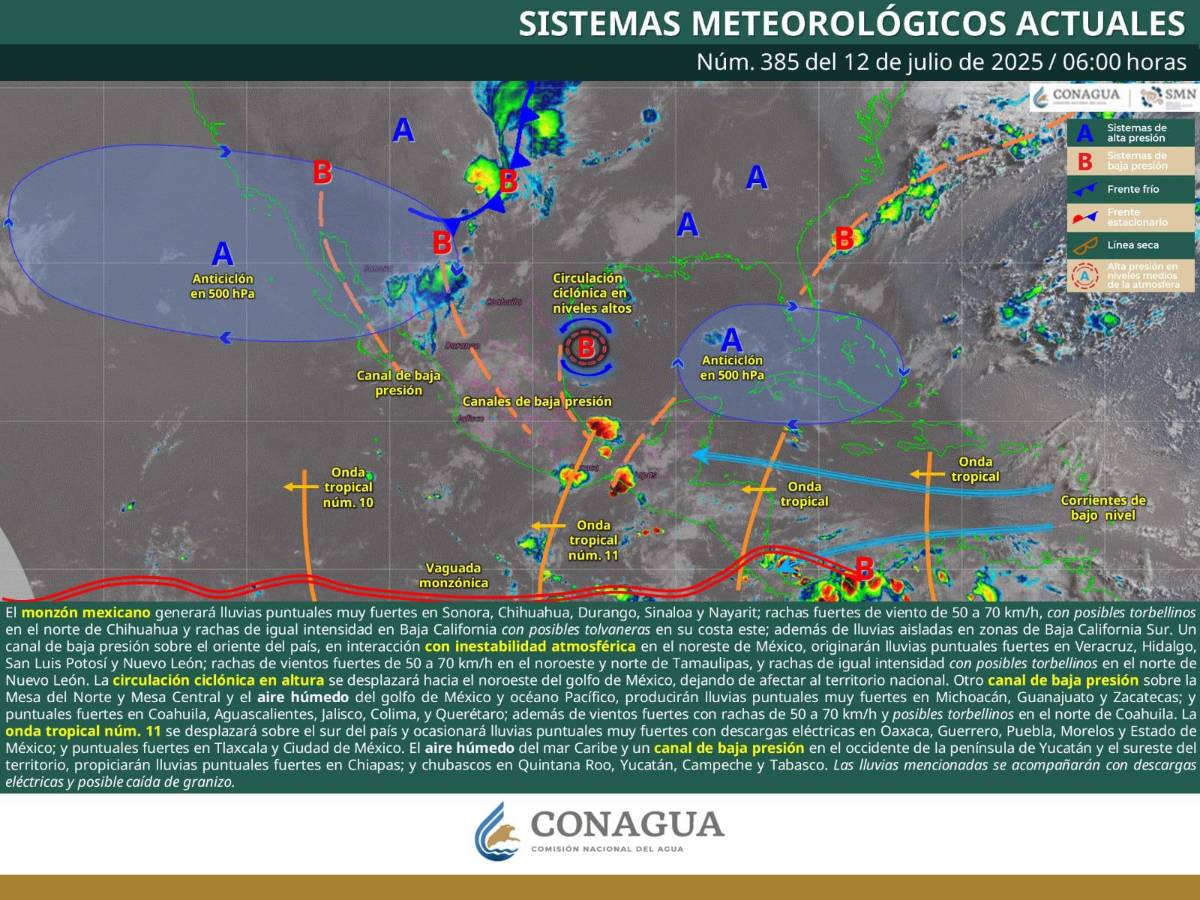 $!El Servicio Meteorológico Nacional advirtió sobre lluvias intensas, tormentas eléctricas y vientos fuertes en Coahuila.