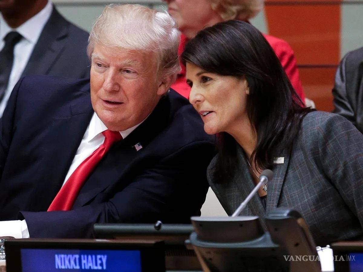 $!Haley fue elegida por Trump en 2016 para servir como embajadora ante la ONU antes de renunciar en 2018