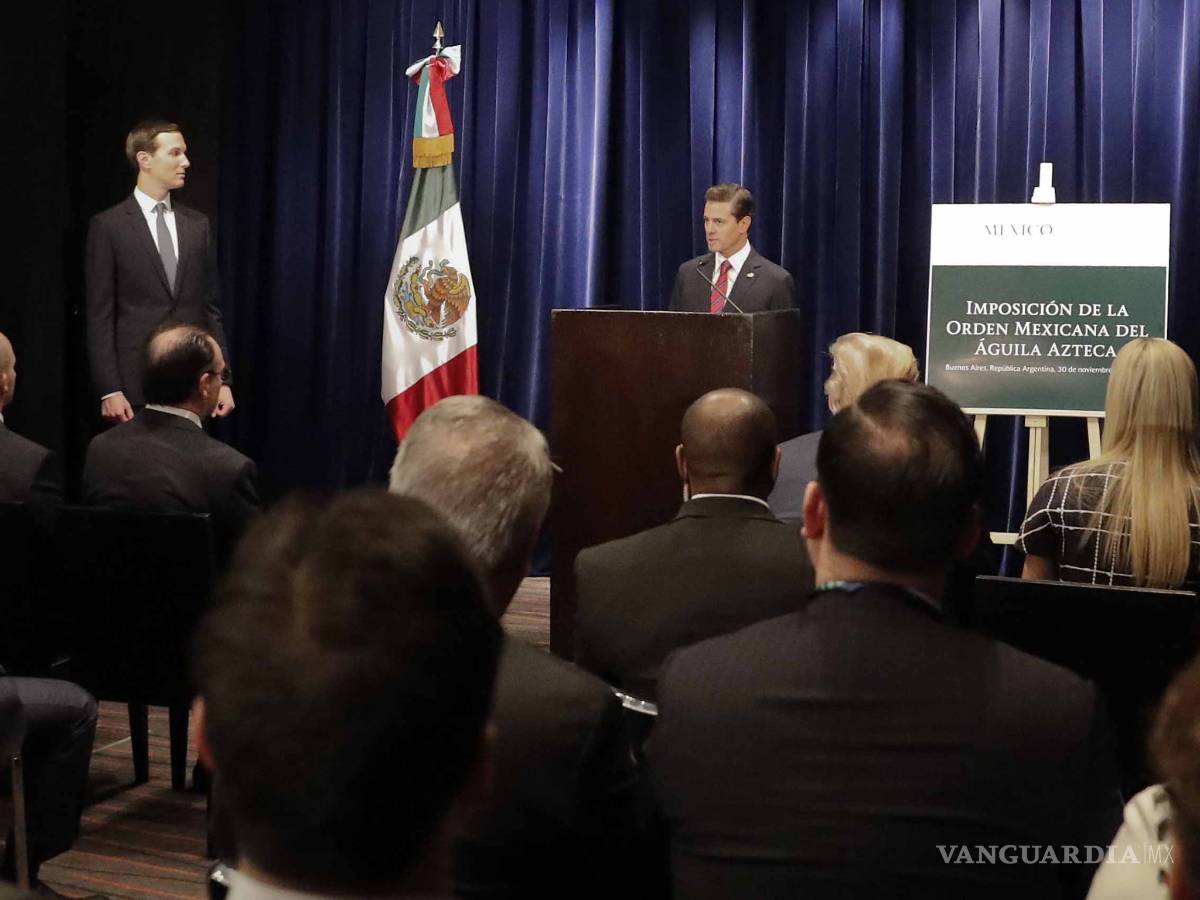 $!Pese a críticas, Peña Nieto entrega Orden Mexicana del Águila Azteca a Jared Kushner, yerno de Donald Trump