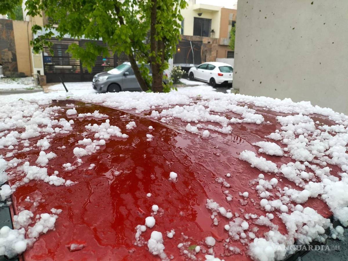 $!Al presentarse la granizada, usuarios de redes sociales comenzaron a postear como el gran tamaño del granizo.