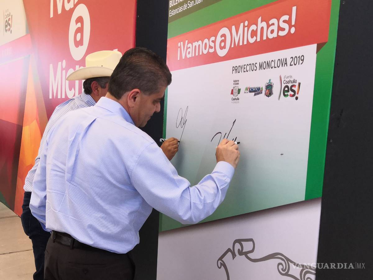 $!En Monclova firman convenio "Vamos a Michas" para invertir 100 mdp en obras
