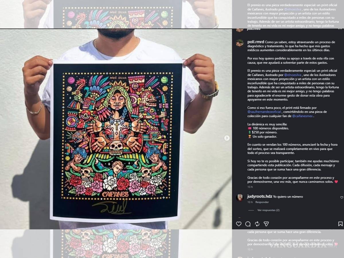 $!Artista saltillense rifa pieza autografiada por Saúl Hernández en Saltillo.